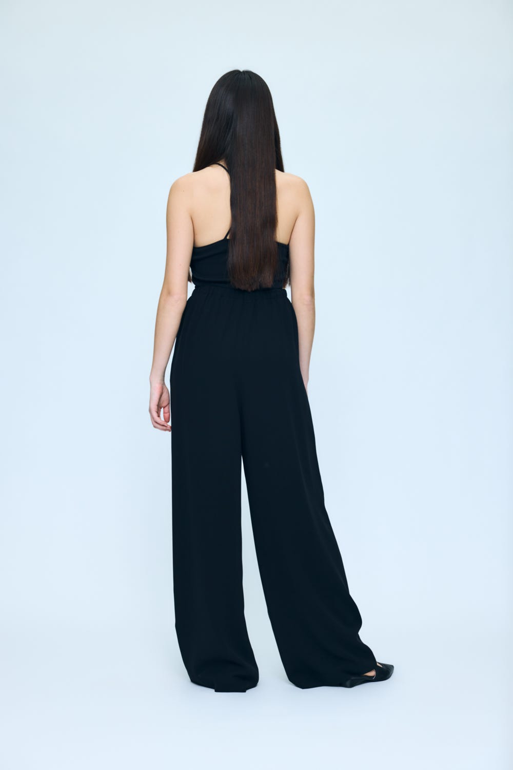 RELAX ELASTIC WIDE-TROUSERS BLK 34