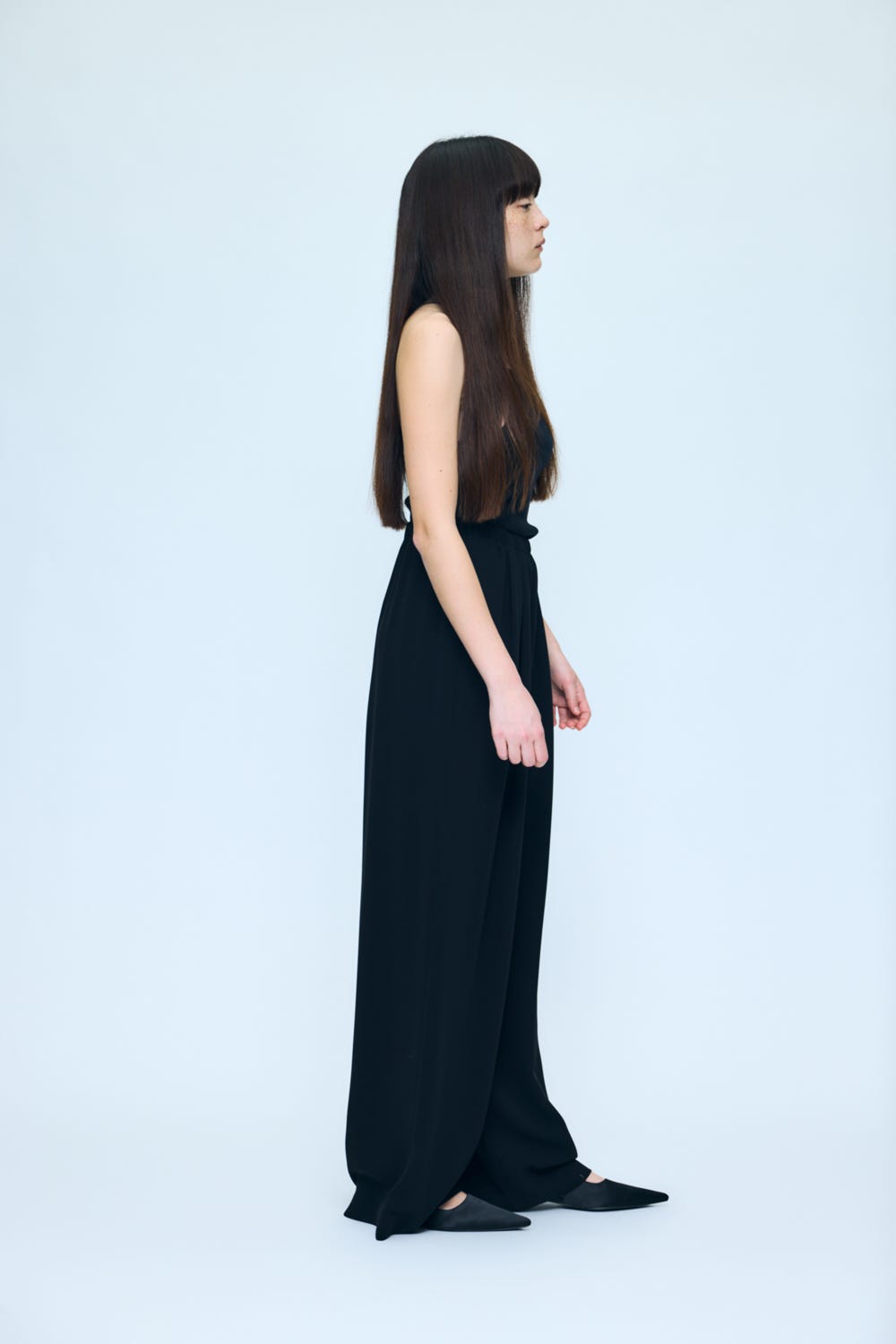 RELAX ELASTIC WIDE-TROUSERS BLK 34