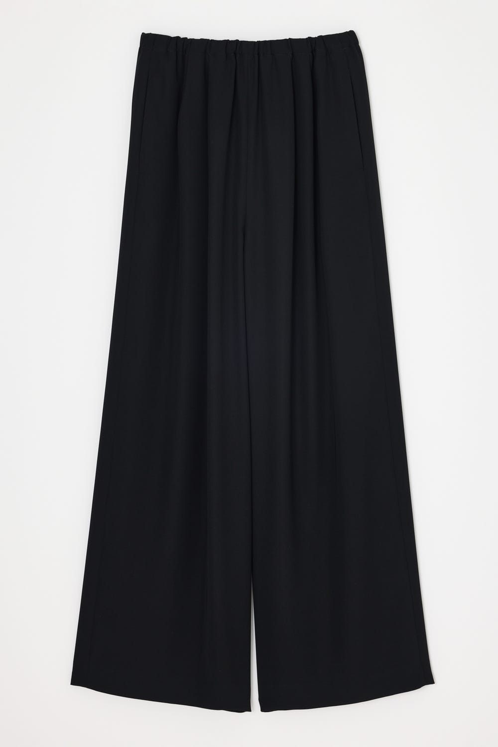 RELAX ELASTIC WIDE-TROUSERS BLK 34