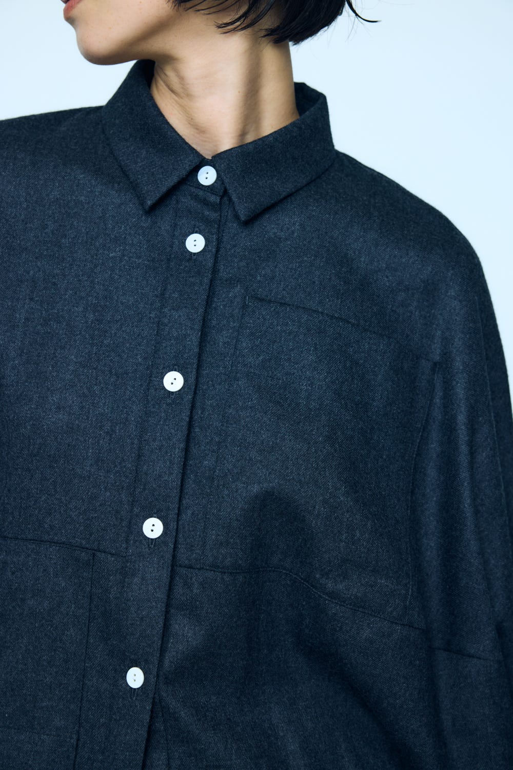 SYMMETRY CROPPED SHIRT C.GRY 38