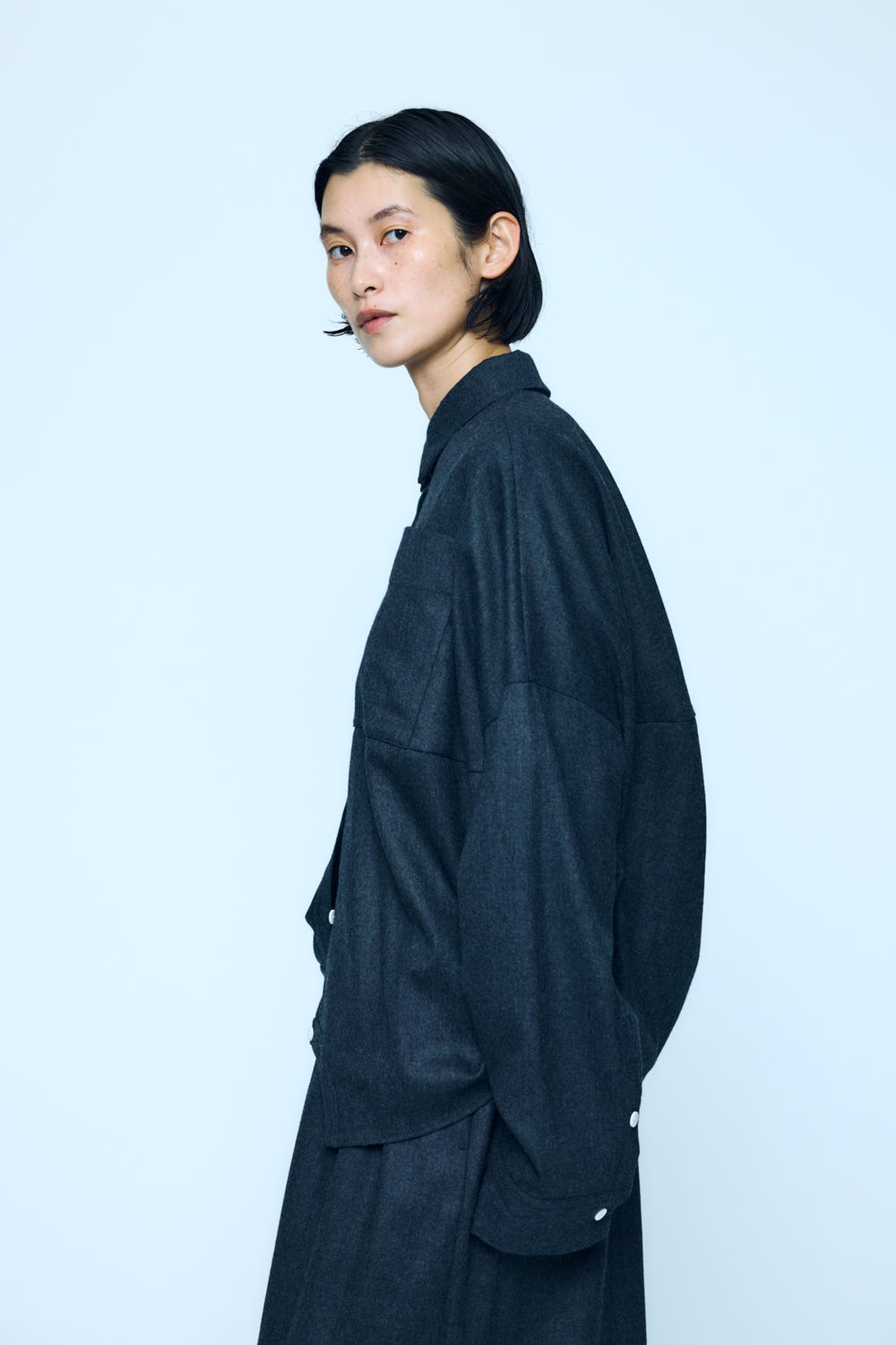 SYMMETRY CROPPED SHIRT C.GRY 38