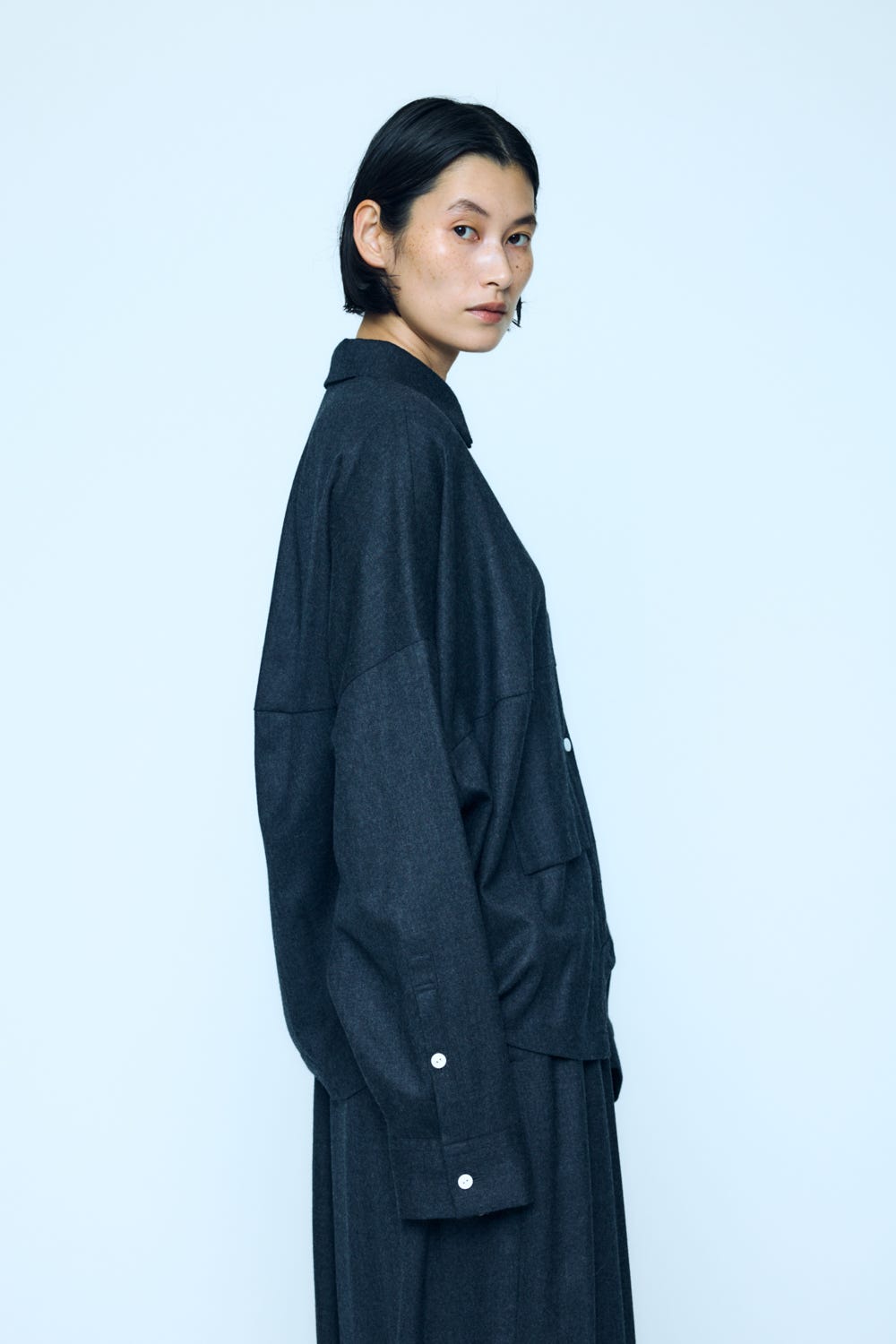 SYMMETRY CROPPED SHIRT C.GRY 38