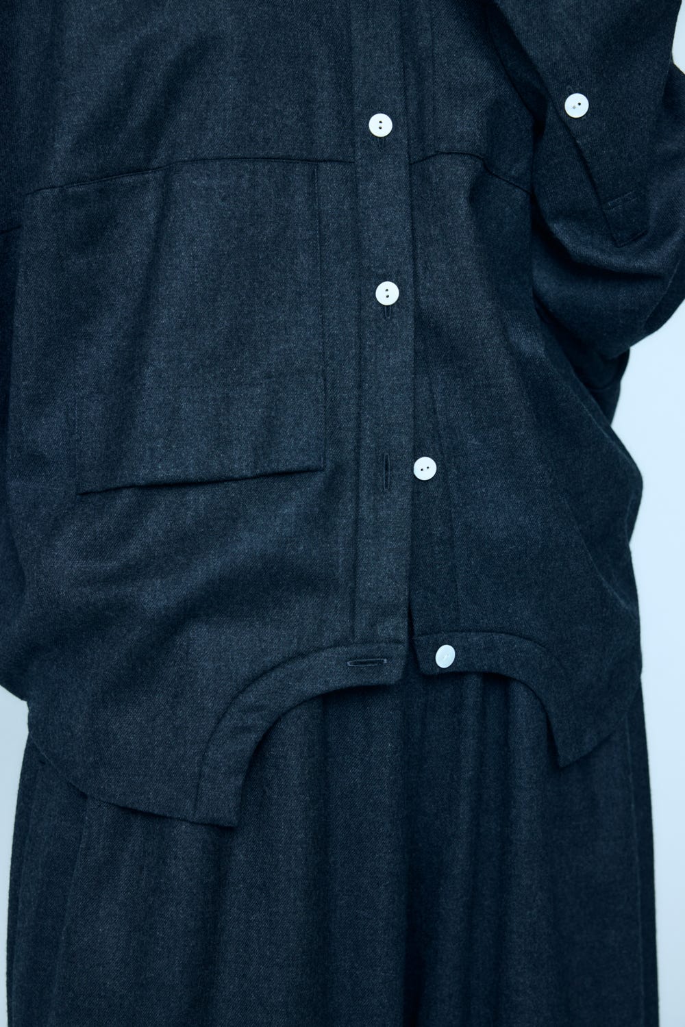 SYMMETRY CROPPED SHIRT C.GRY 38