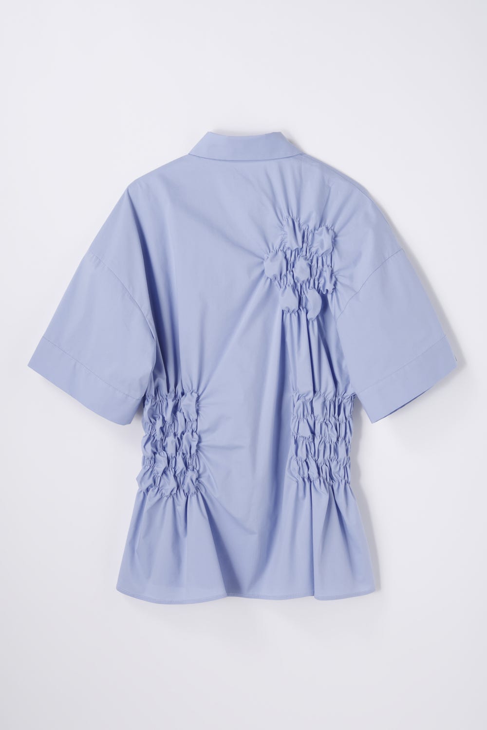SHIRRING SHIRT L/BLU 38