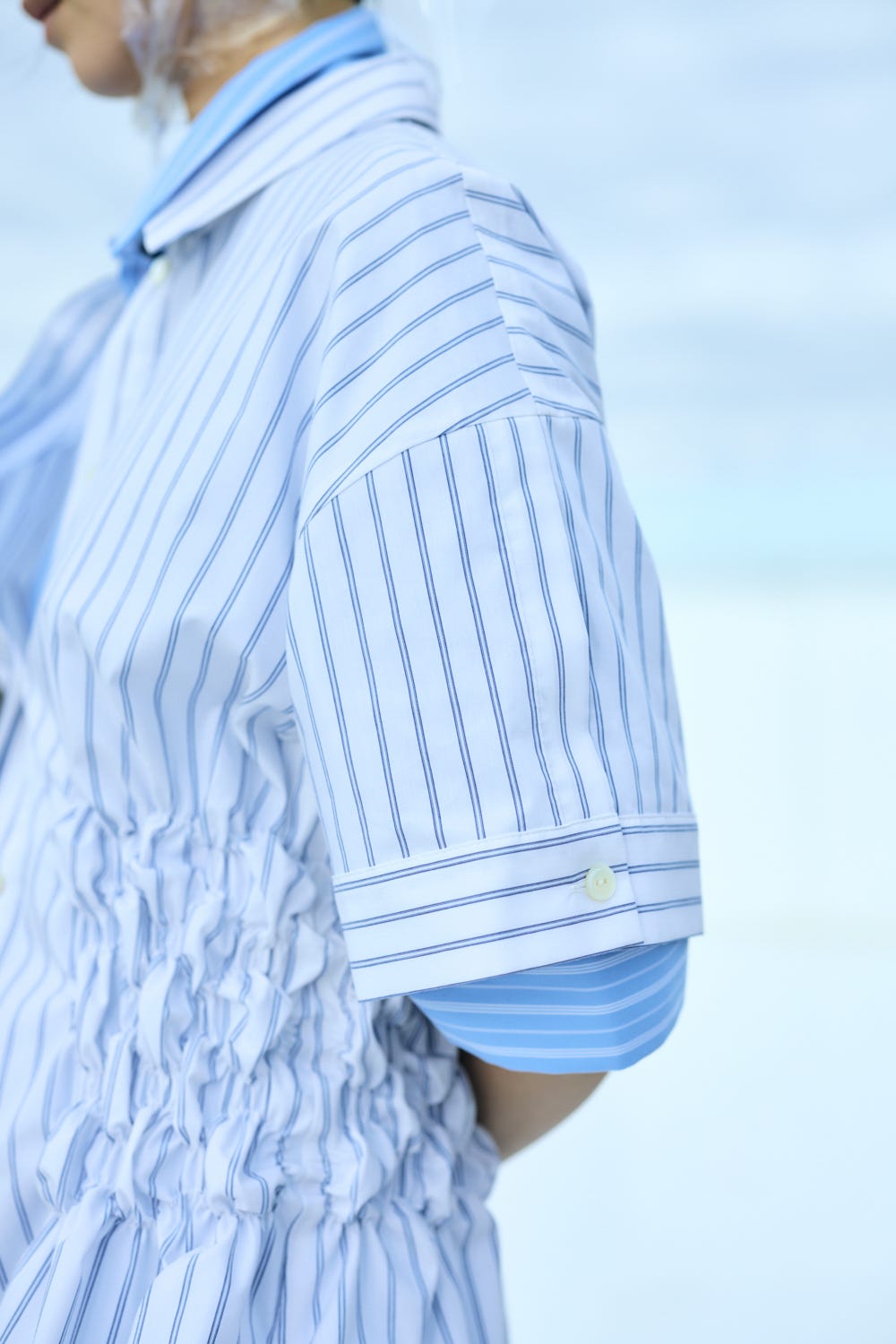SHIRRING SHIRT WHT 38