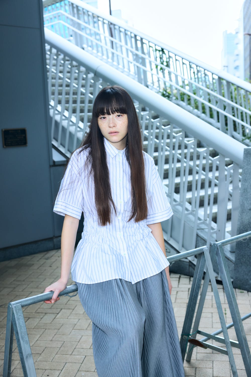 SHIRRING SHIRT WHT 38
