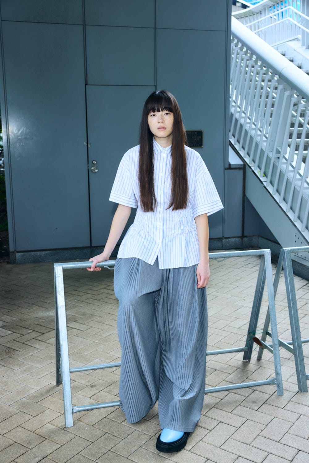 SHIRRING SHIRT WHT 38