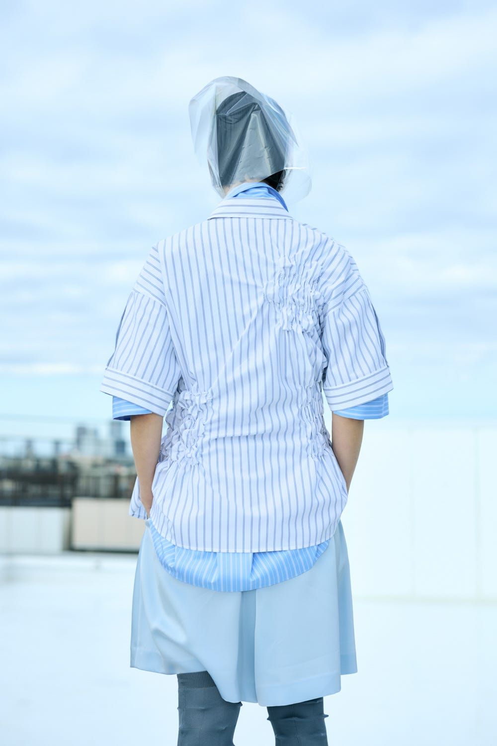 SHIRRING SHIRT WHT 38