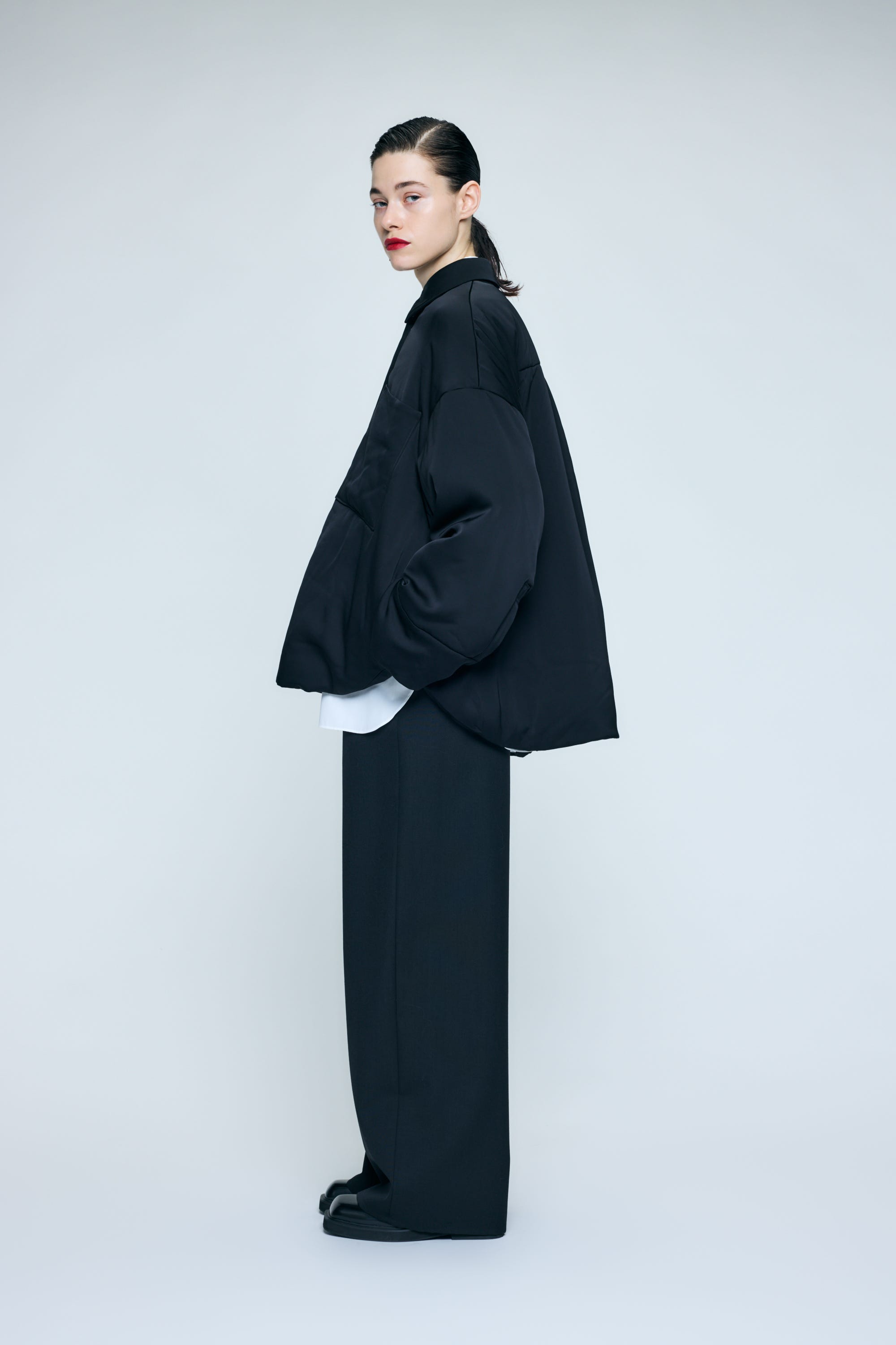 PADDING BIG SHIRT JACKET BLK 38