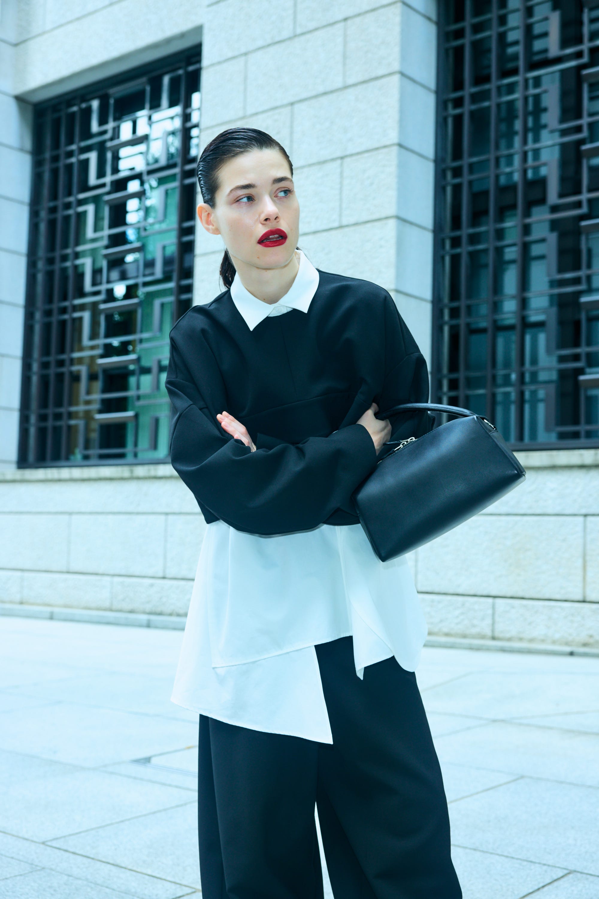 CROPPED PULLOVER BLK 38