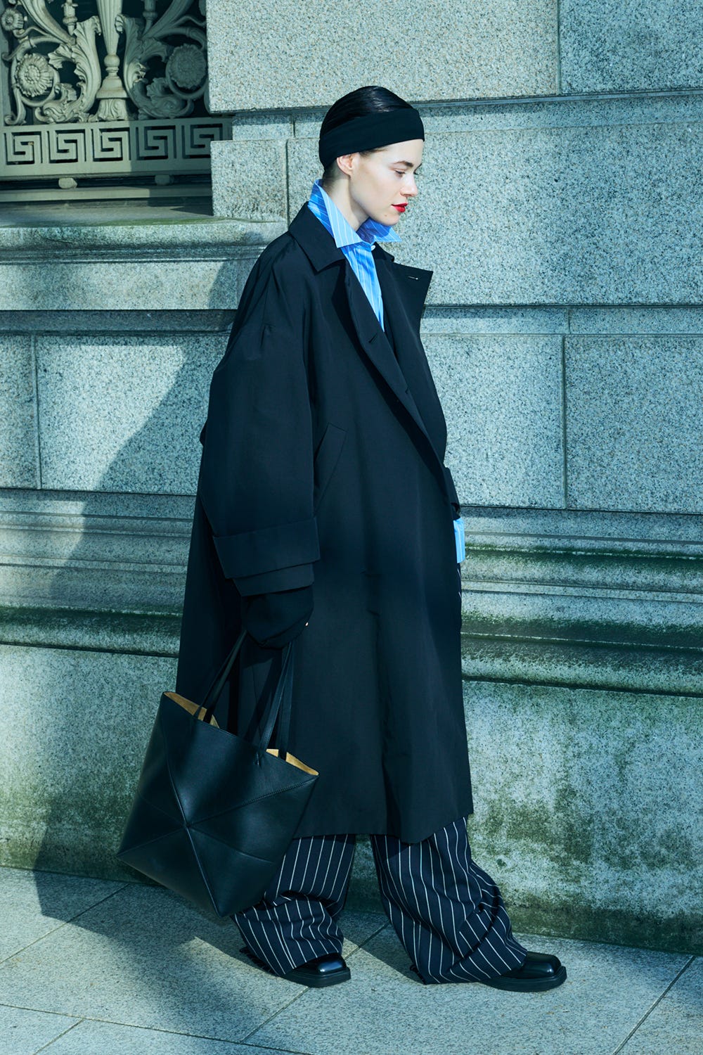 SOUTIEN-COLLAR FLARE COAT BLK 36