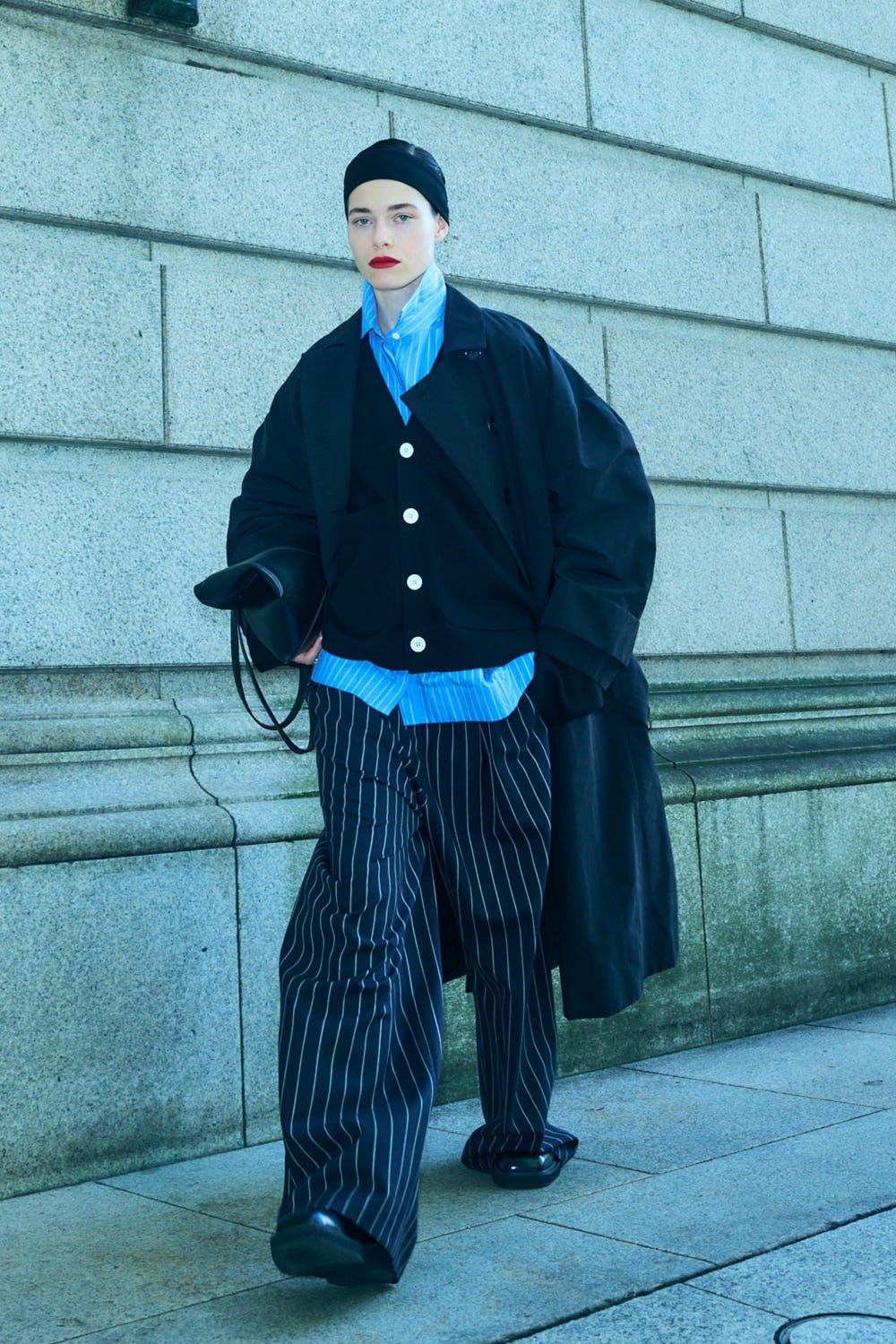 SOUTIEN-COLLAR FLARE COAT BLK 36