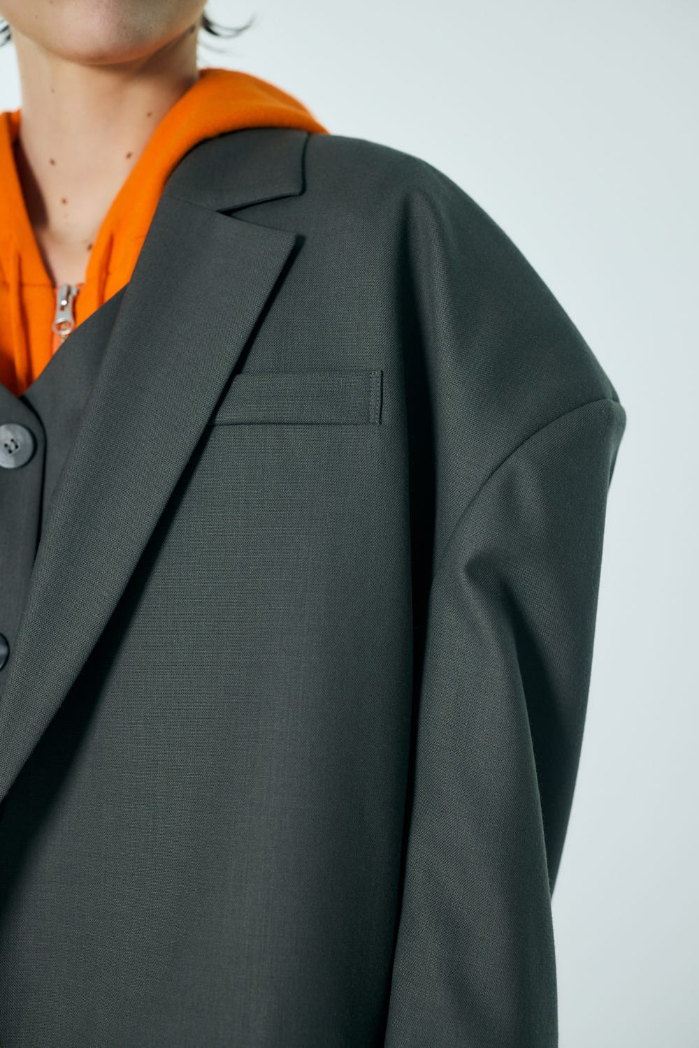 OVER-SHOULDER VEST JACKET GRY 36