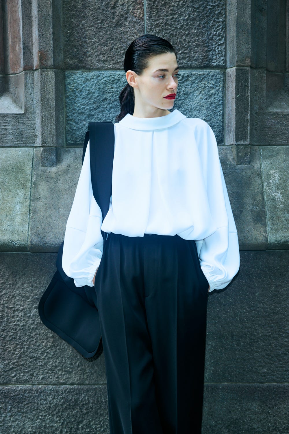 CENTER-PRESS STRAIGHT-PANTS BLK 38