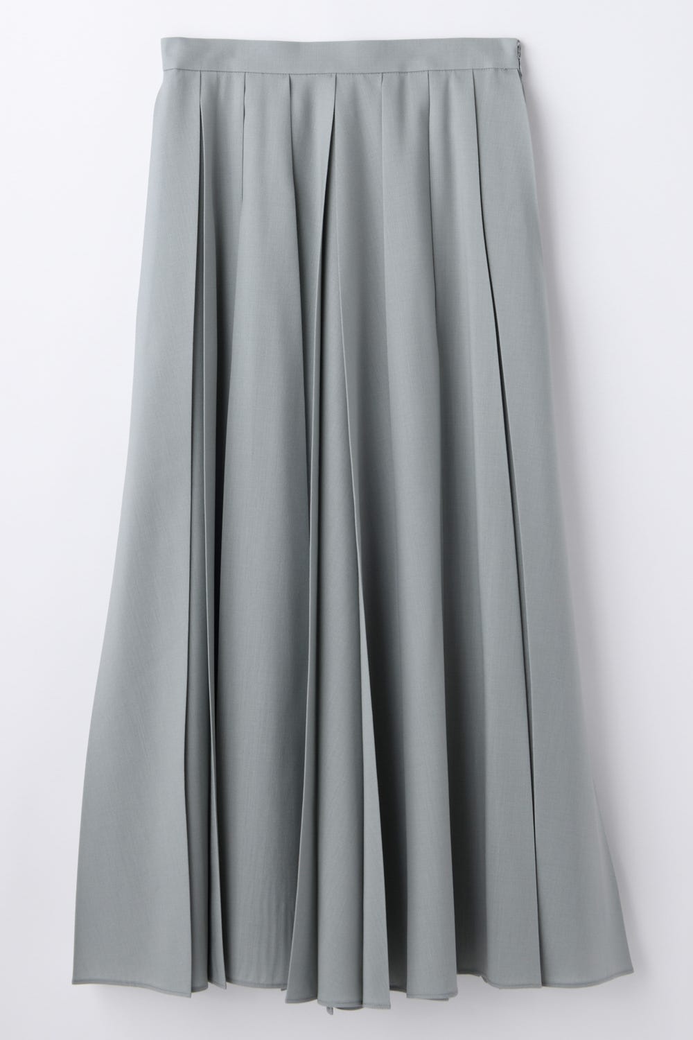 BOX PLEATS MIDI-SKIRT L/GRY 36