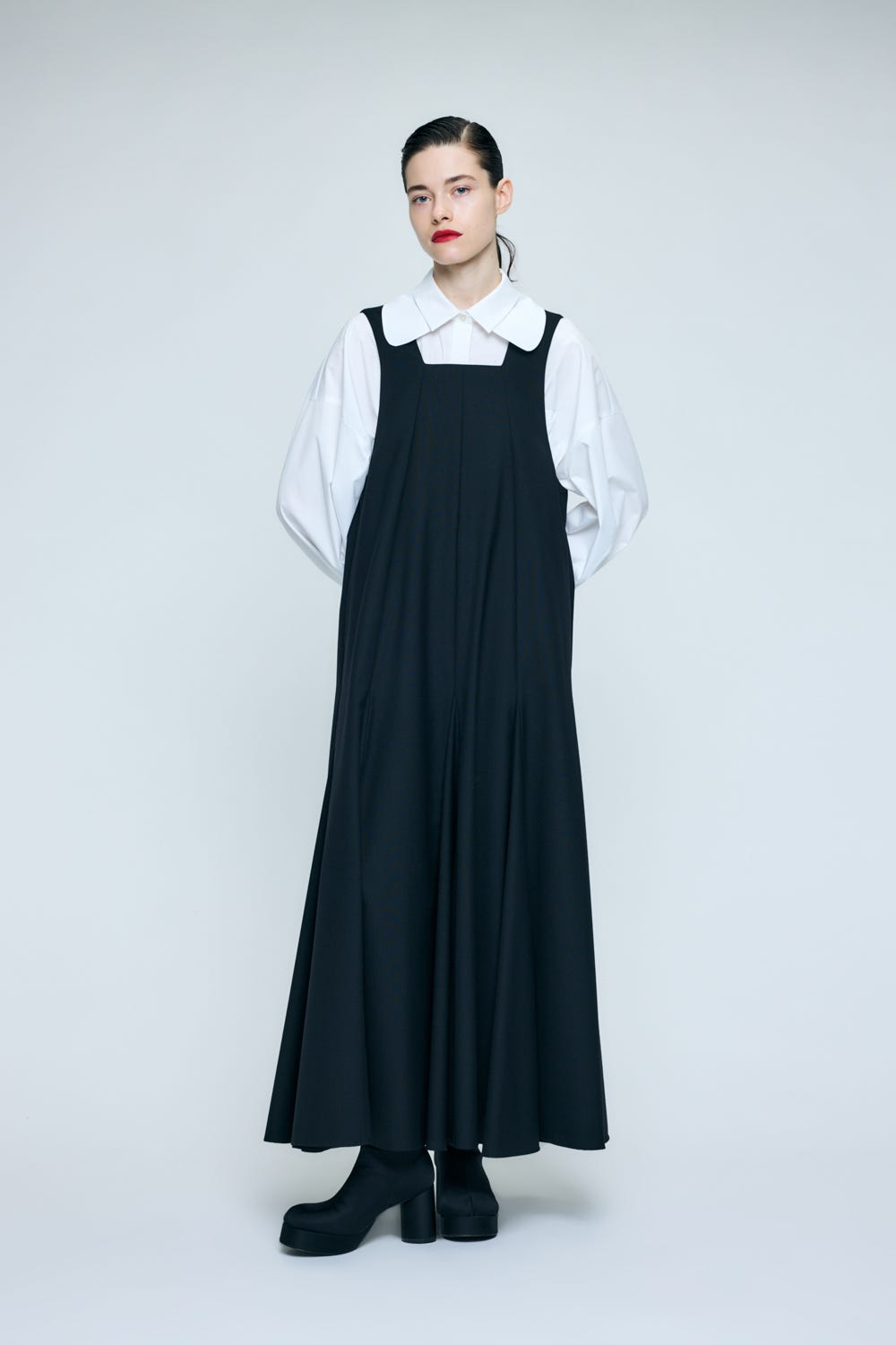 PANEL FLARE TANK-TOP DRESS BLK 38