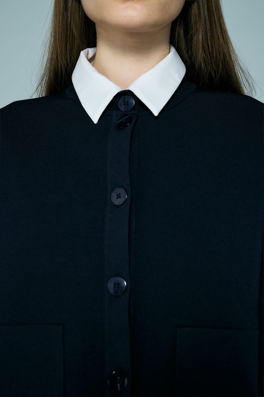 WIDE-ARM BOX-CARDIGAN D/NVY 38