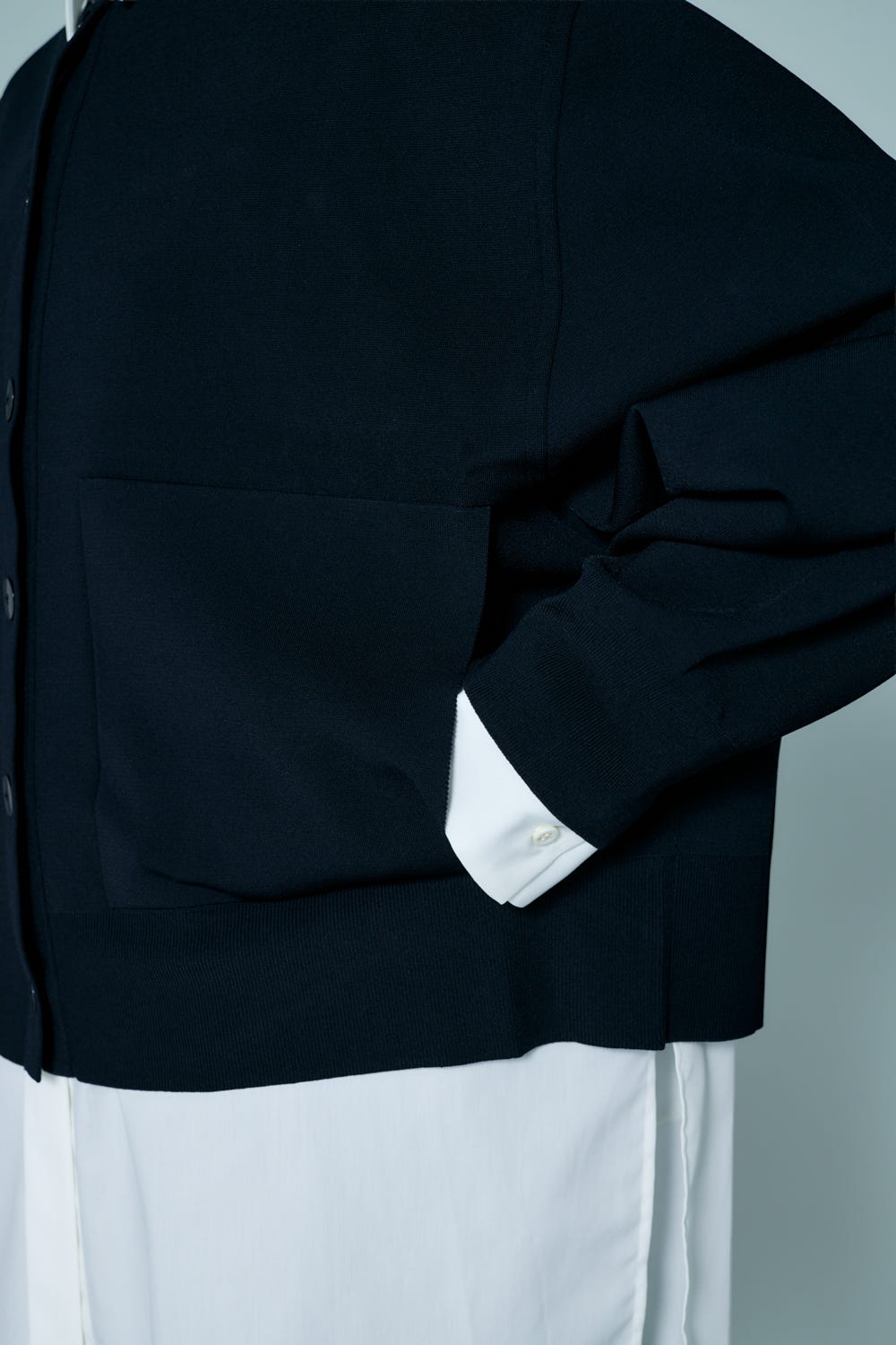 WIDE-ARM BOX-CARDIGAN D/NVY 38