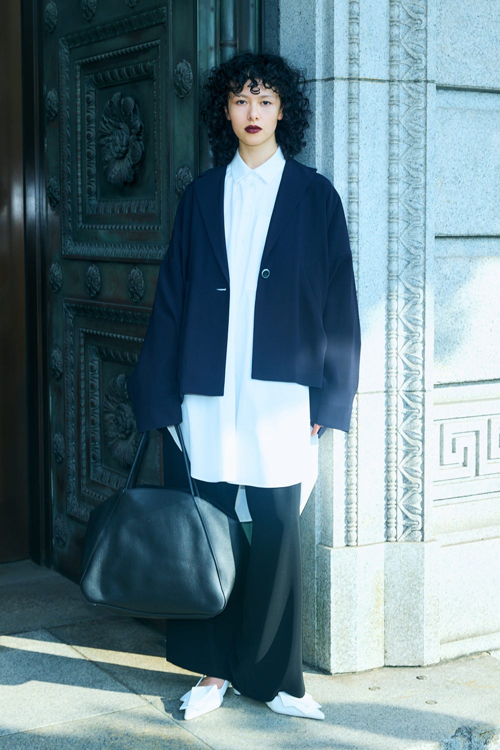 WIDE BOX TAILORED-JACKET D/NVY 38