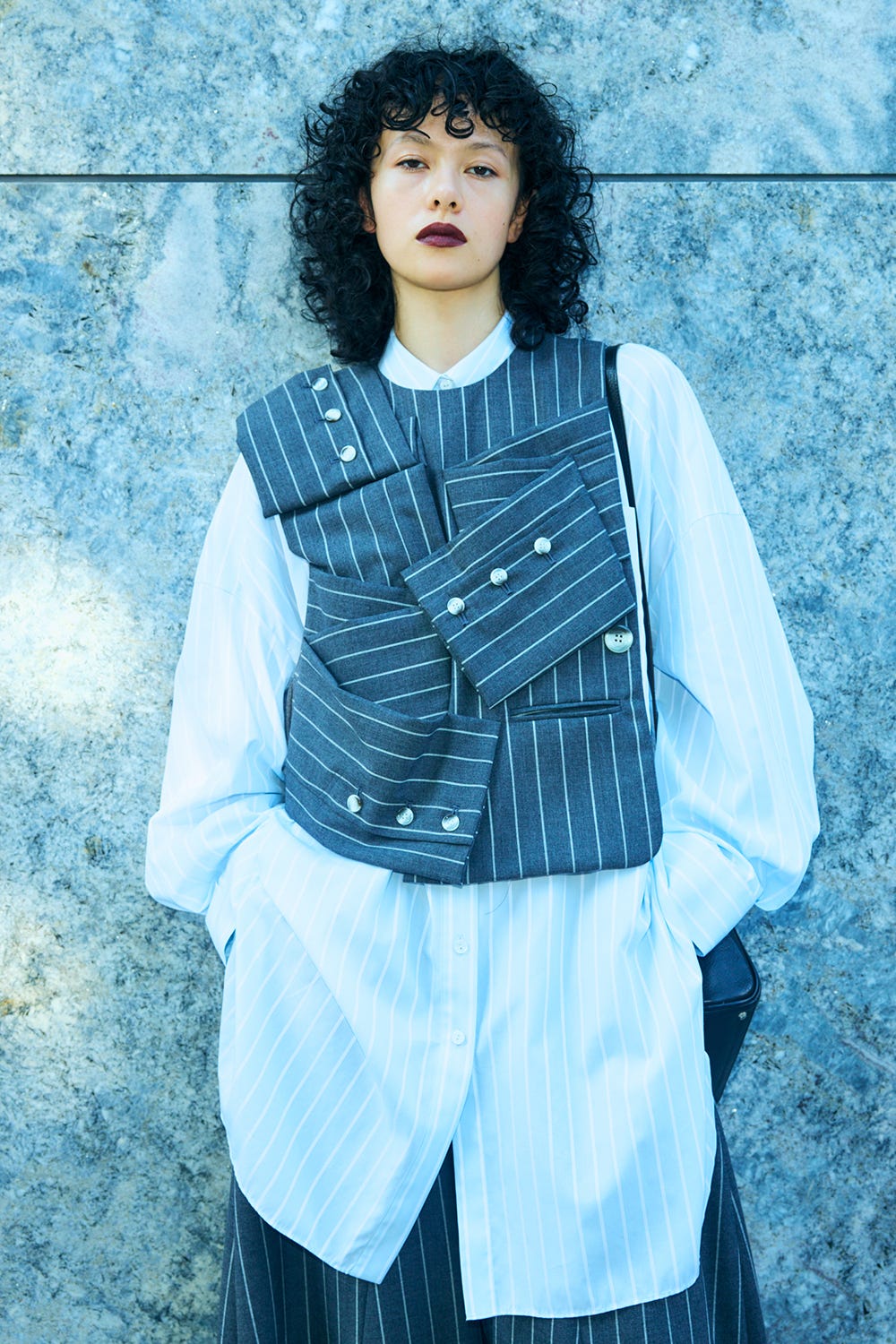 SUIT-SLEEVES VEST C.GRY 38