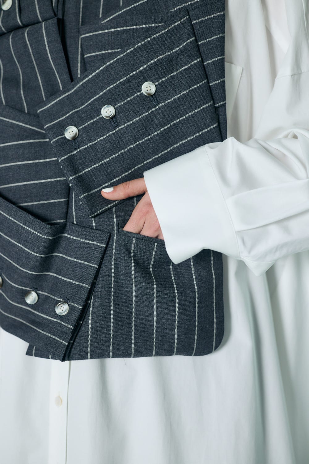 SUIT-SLEEVES VEST C.GRY 38