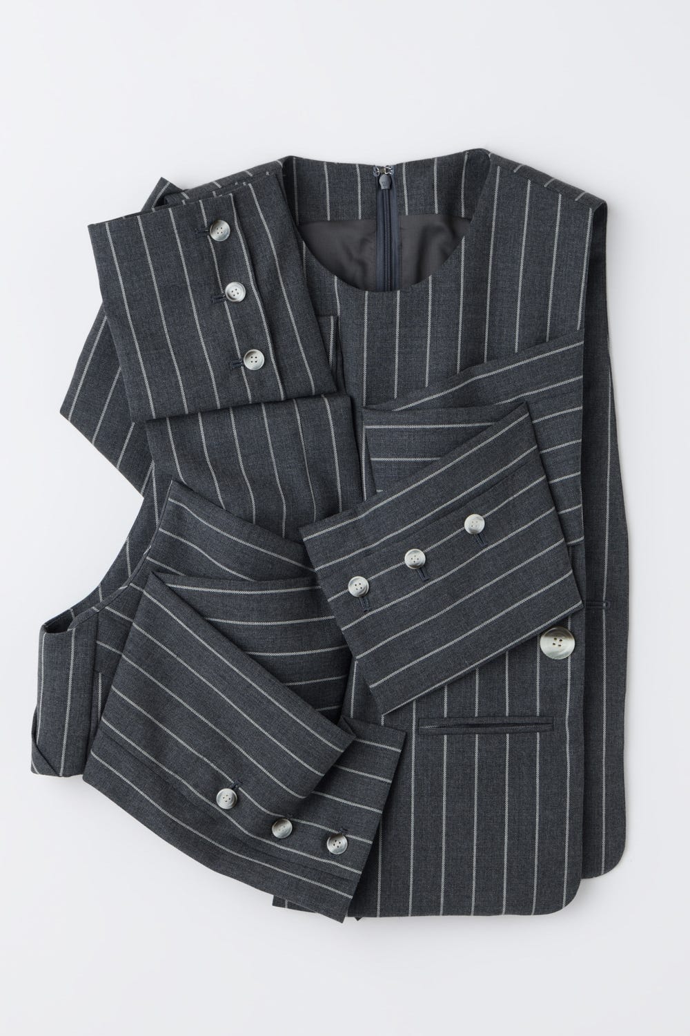 SUIT-SLEEVES VEST C.GRY 38