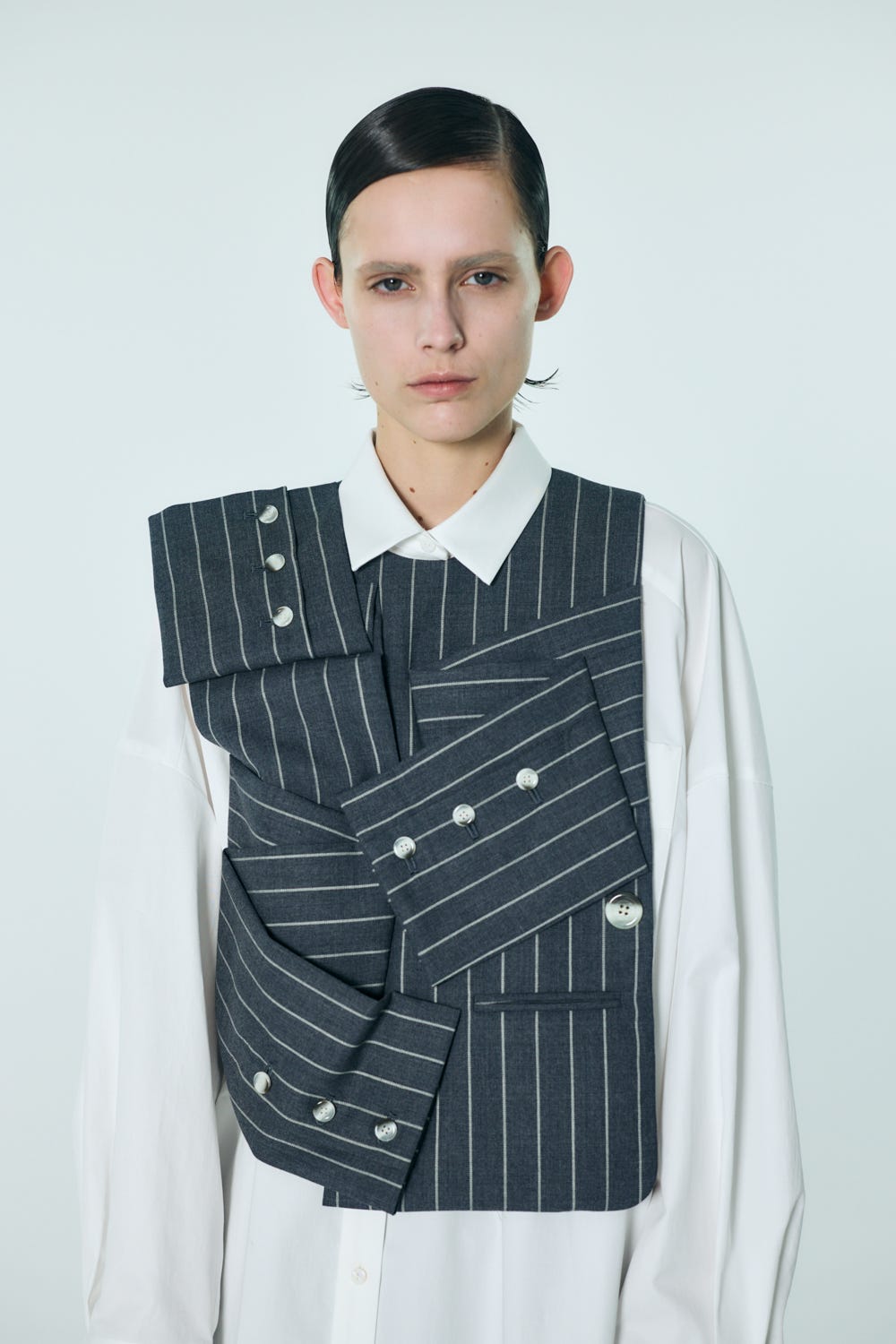 SUIT-SLEEVES VEST C.GRY 38