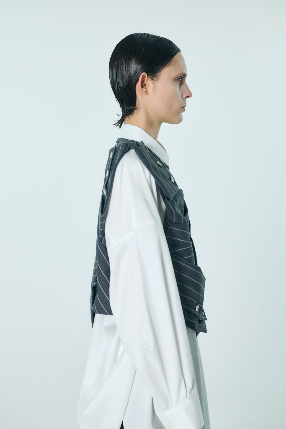 SUIT-SLEEVES VEST C.GRY 38