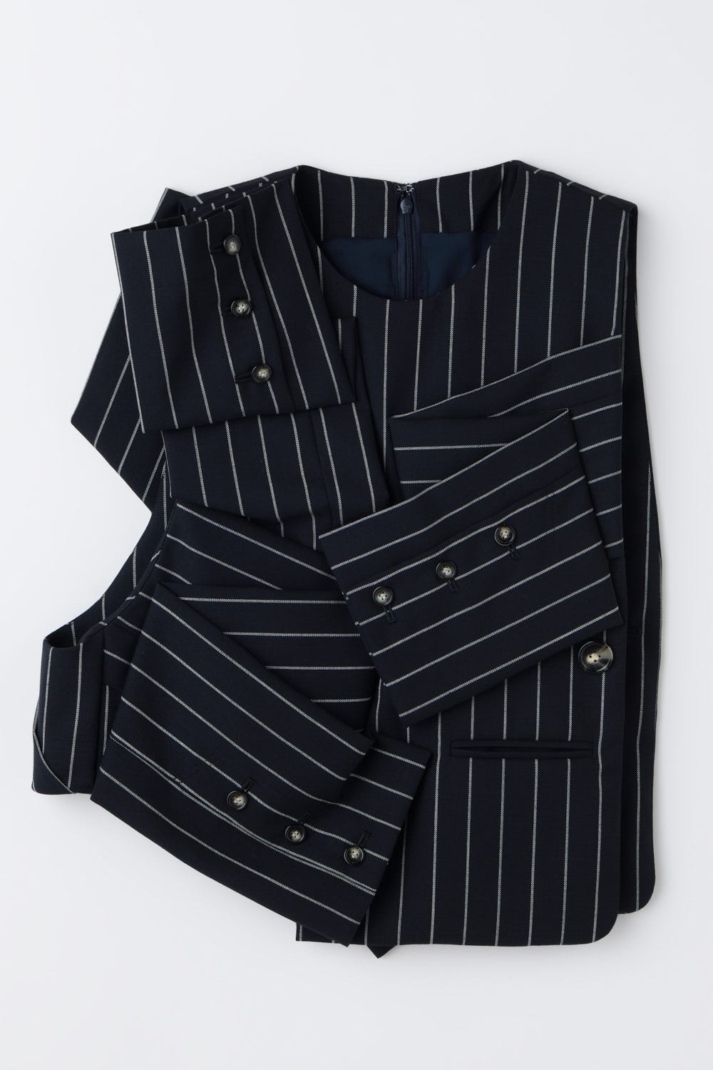 SUIT-SLEEVES VEST D/NVY 38