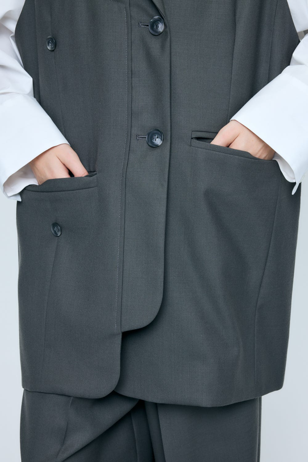 DOUBLE SUIT VEST GRY 38