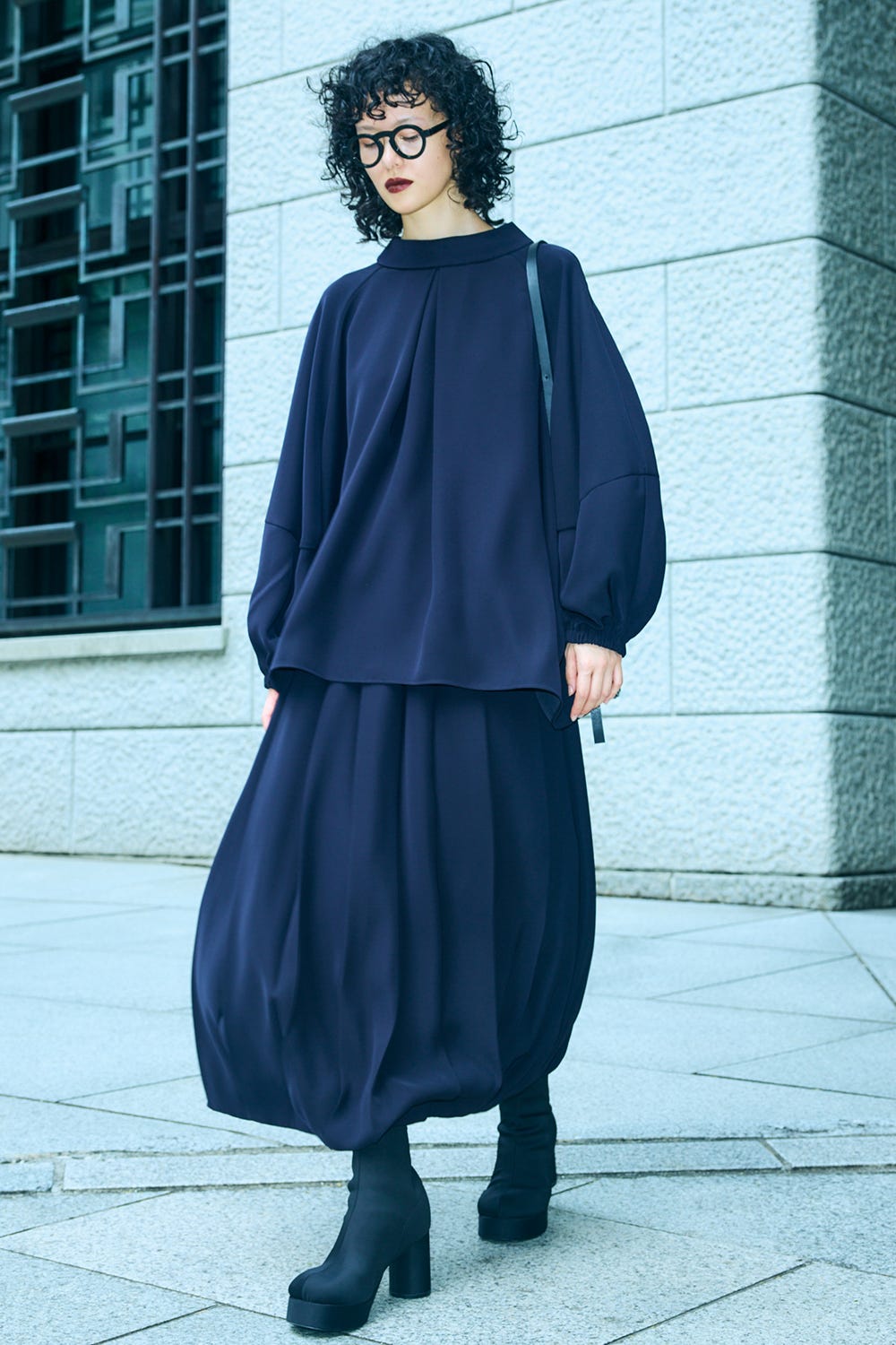 STAND DRAPE PULLOVER D/NVY 38