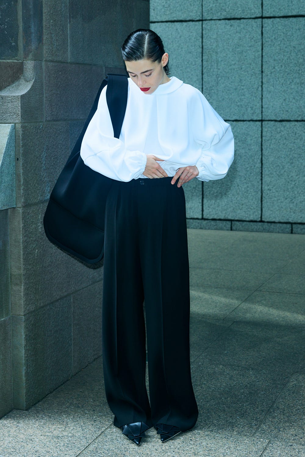 STAND DRAPE PULLOVER WHT 38