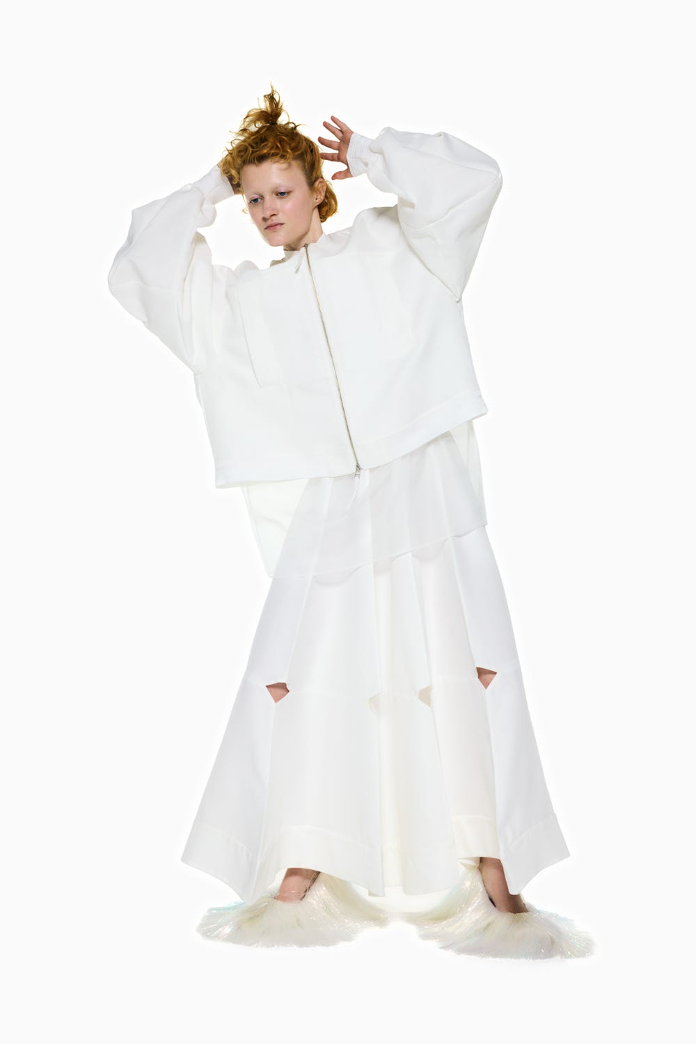 MONSTER SLEEVES BLOUSON WHT 38