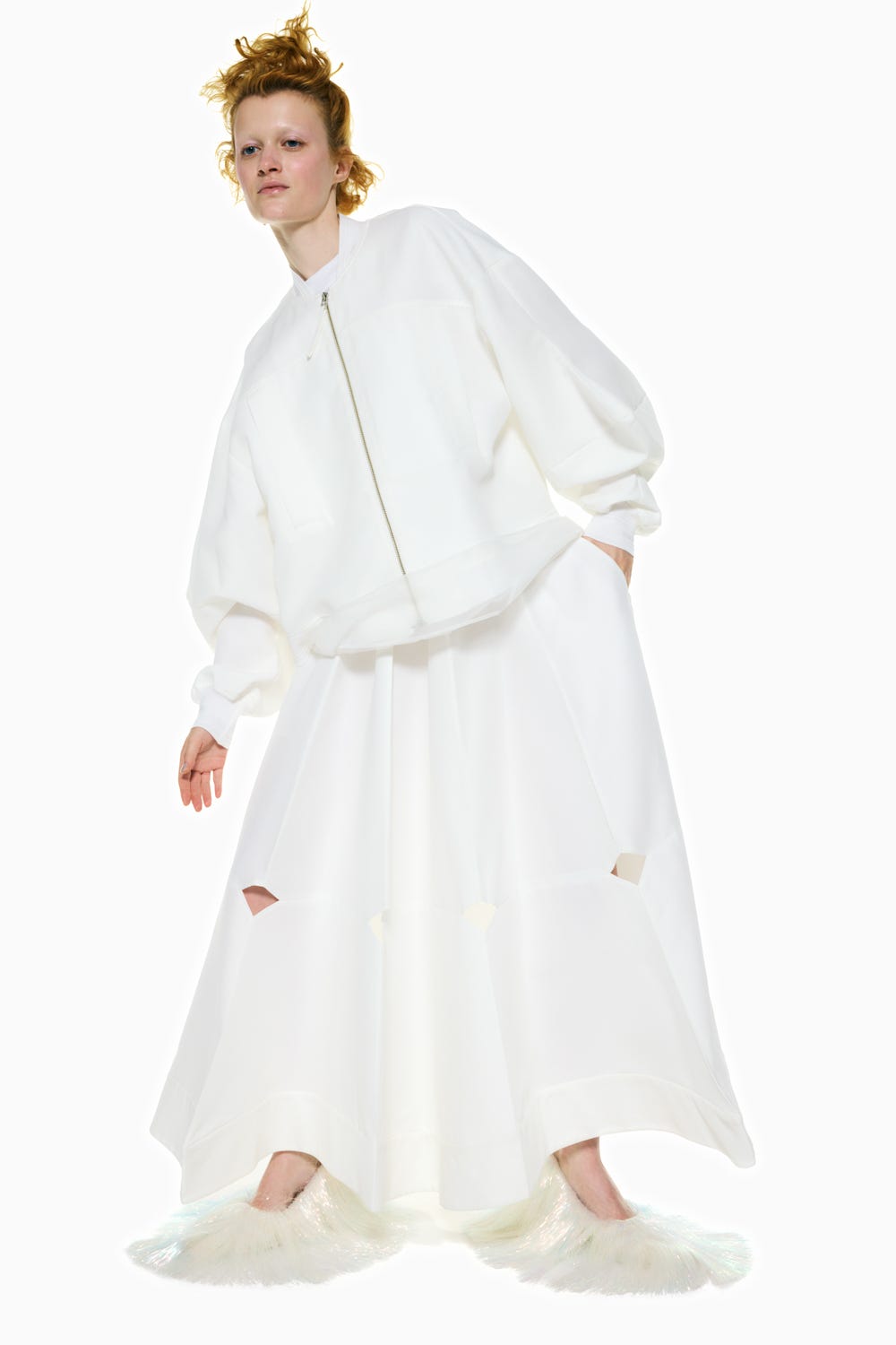 MONSTER SLEEVES BLOUSON WHT 38