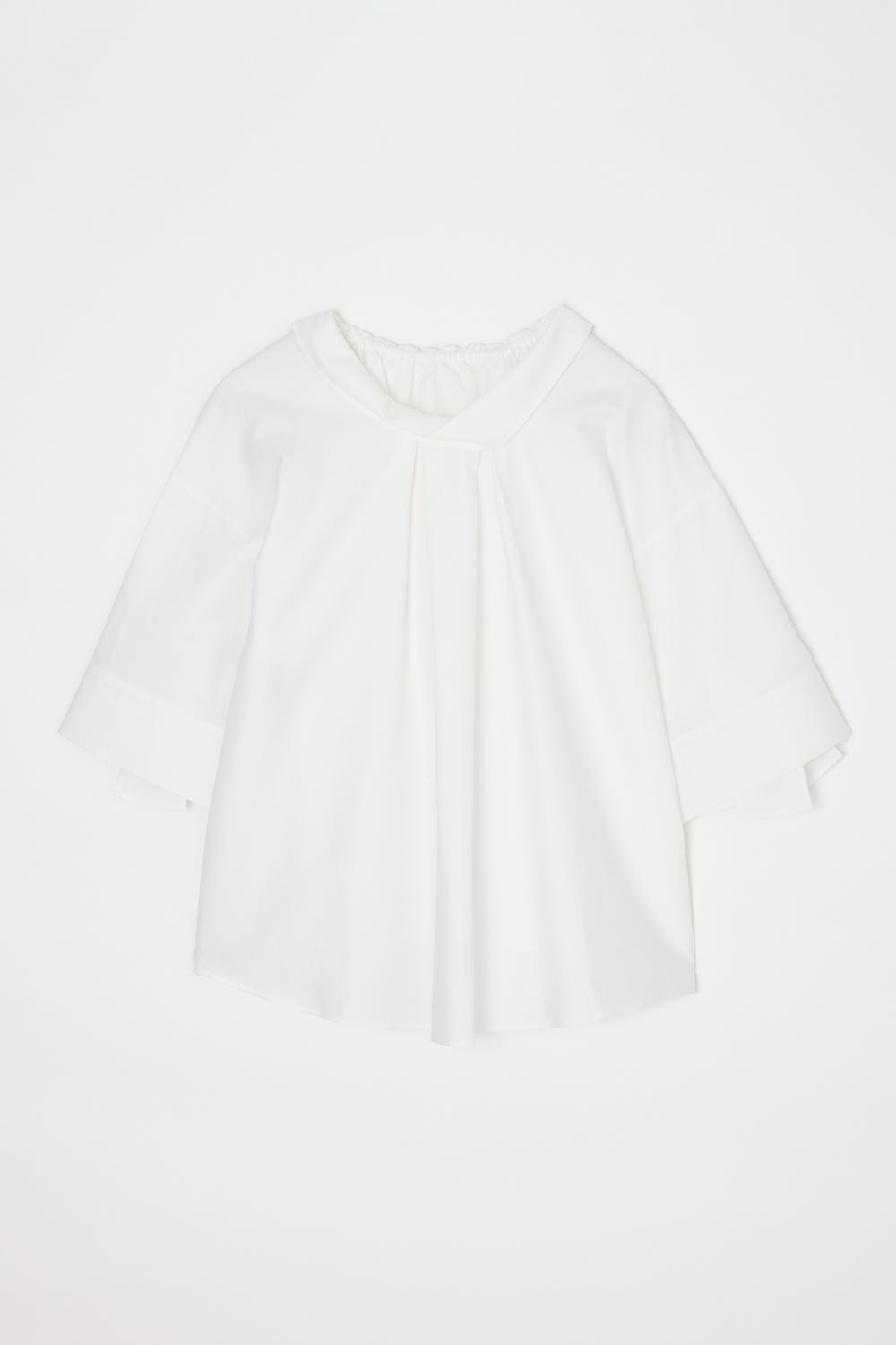 HIGH-NECK BLOUSE WHT 38