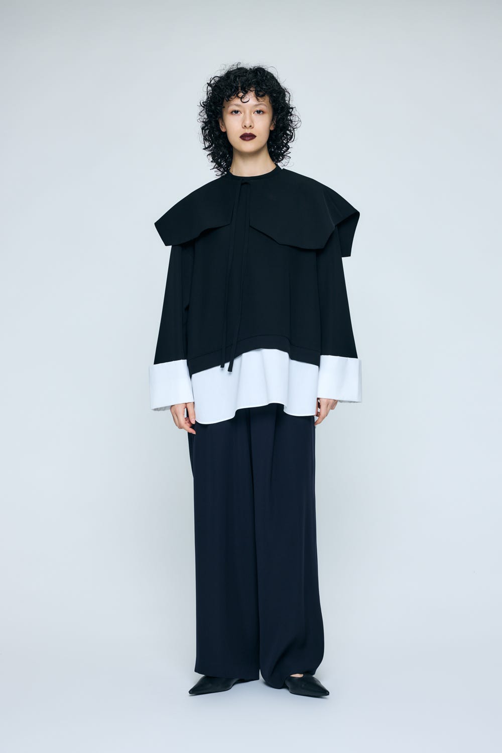 TAPERED WIDE PANTS BLK 34