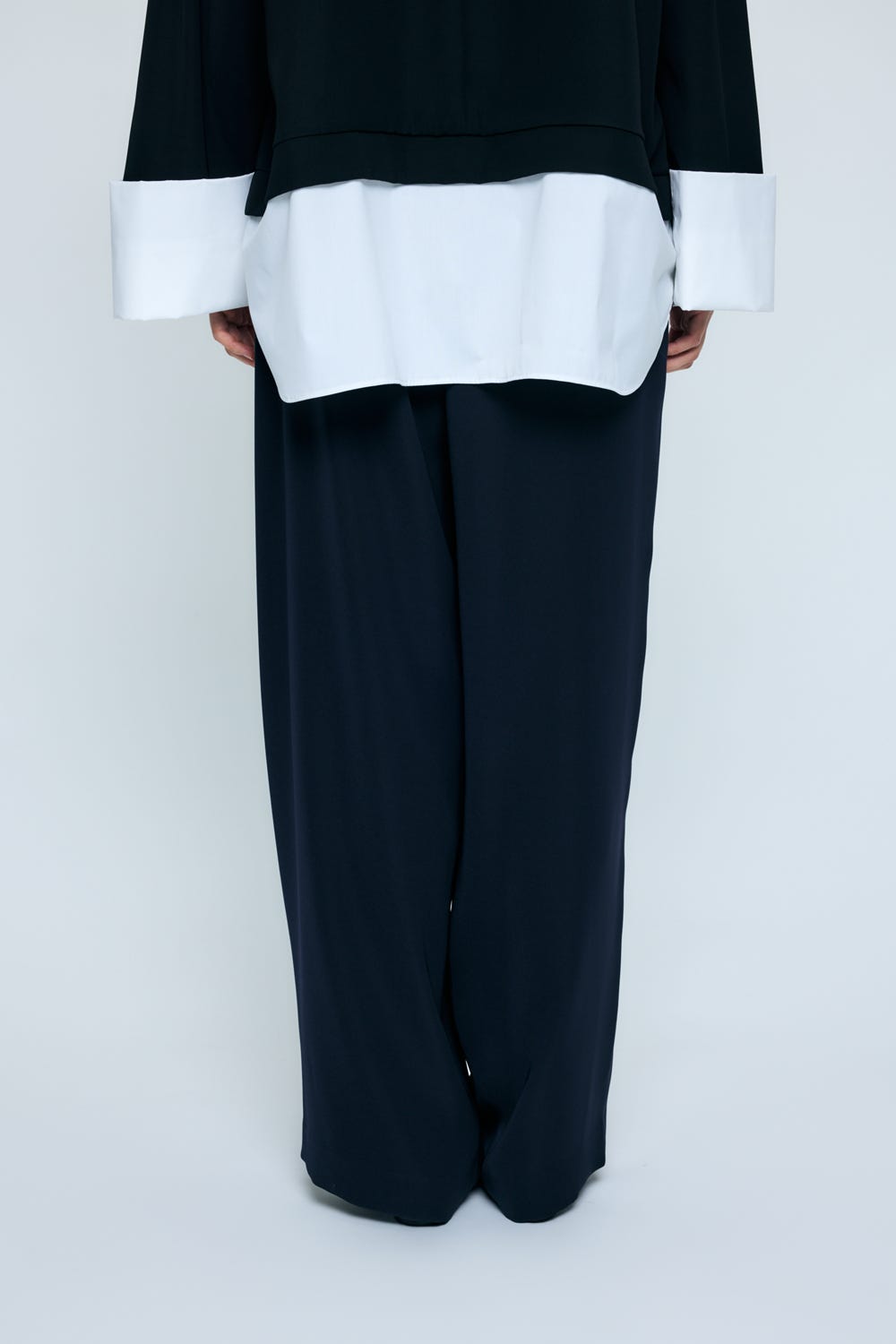 TAPERED WIDE PANTS BLK 34
