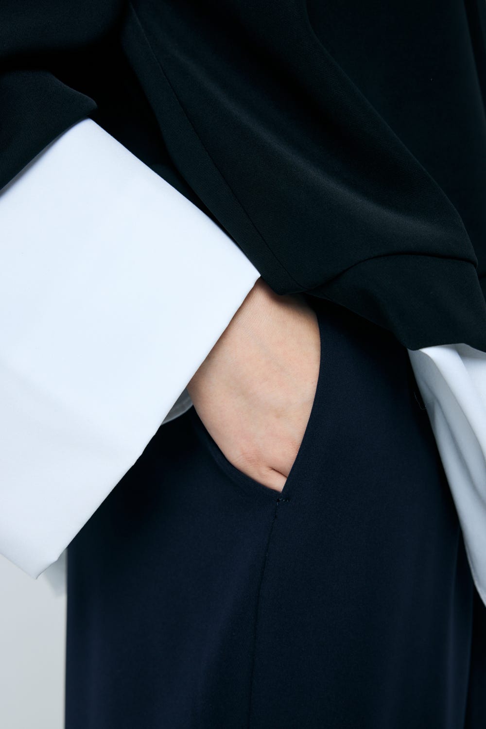 TAPERED WIDE PANTS BLK 34