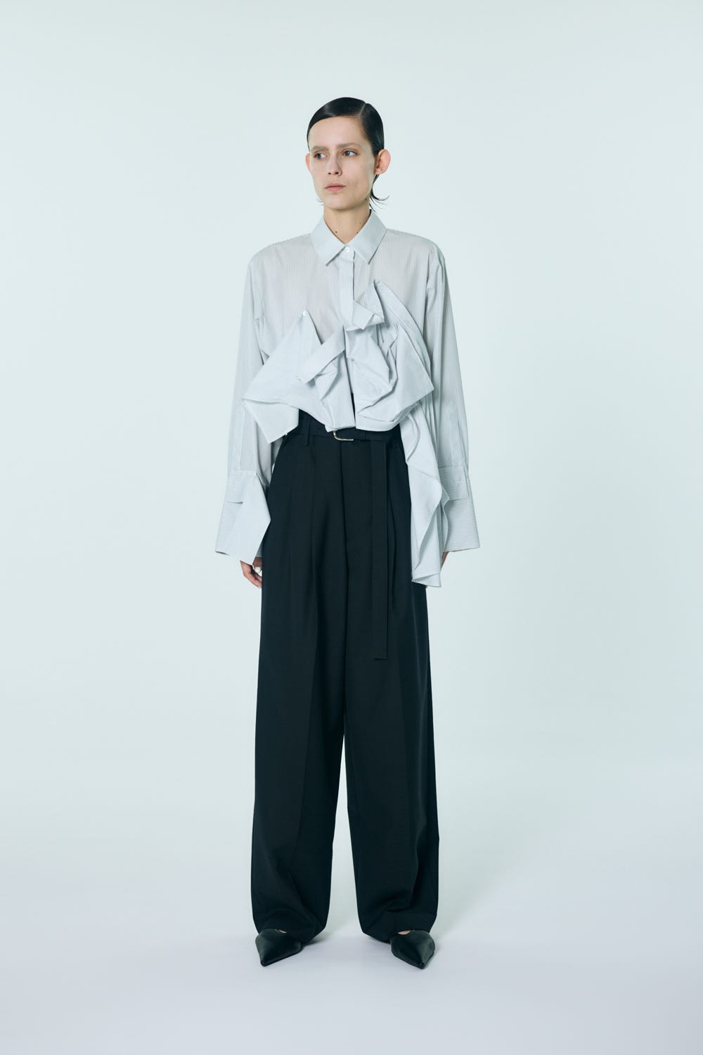 BELT WIDE TROUSERS BLK 38