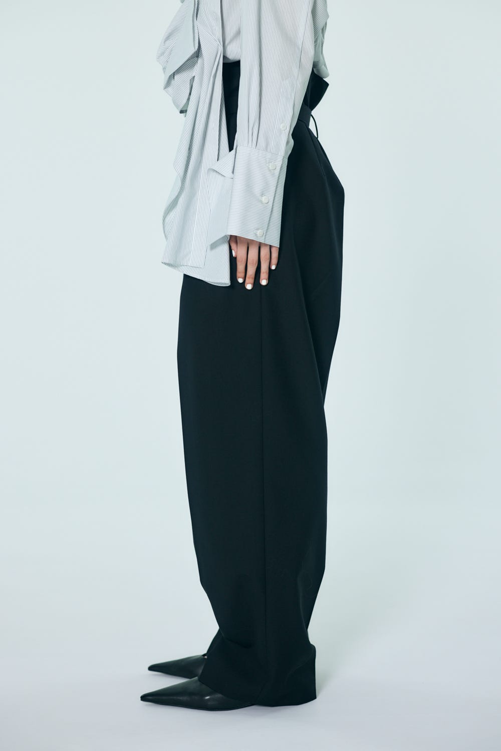 BELT WIDE TROUSERS BLK 38