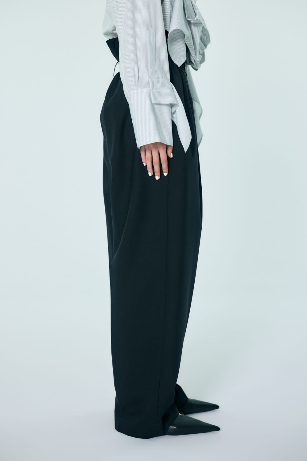 BELT WIDE TROUSERS BLK 38