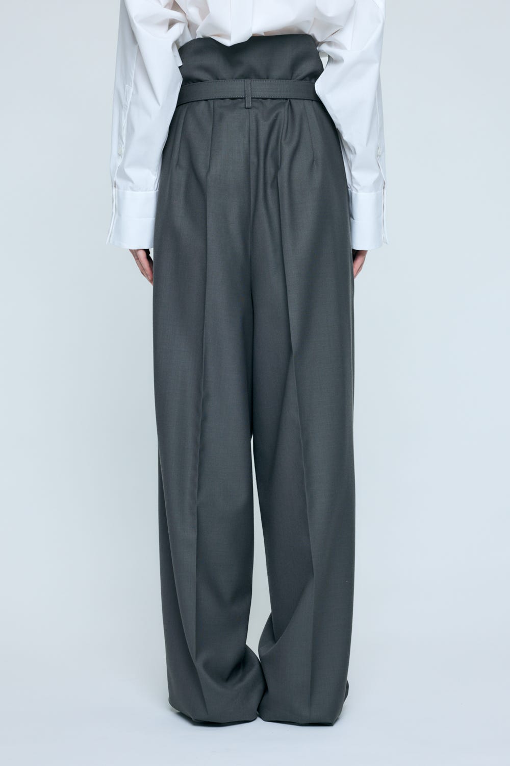 BELT WIDE TROUSERS GRY 36