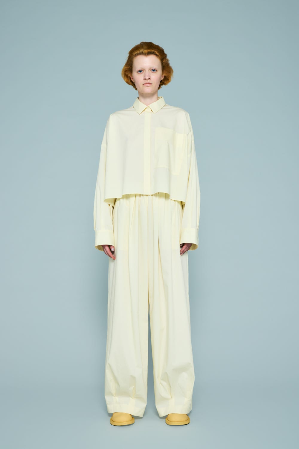 TUCK-HEM WIDE-COCOON PANTS ECRU 36