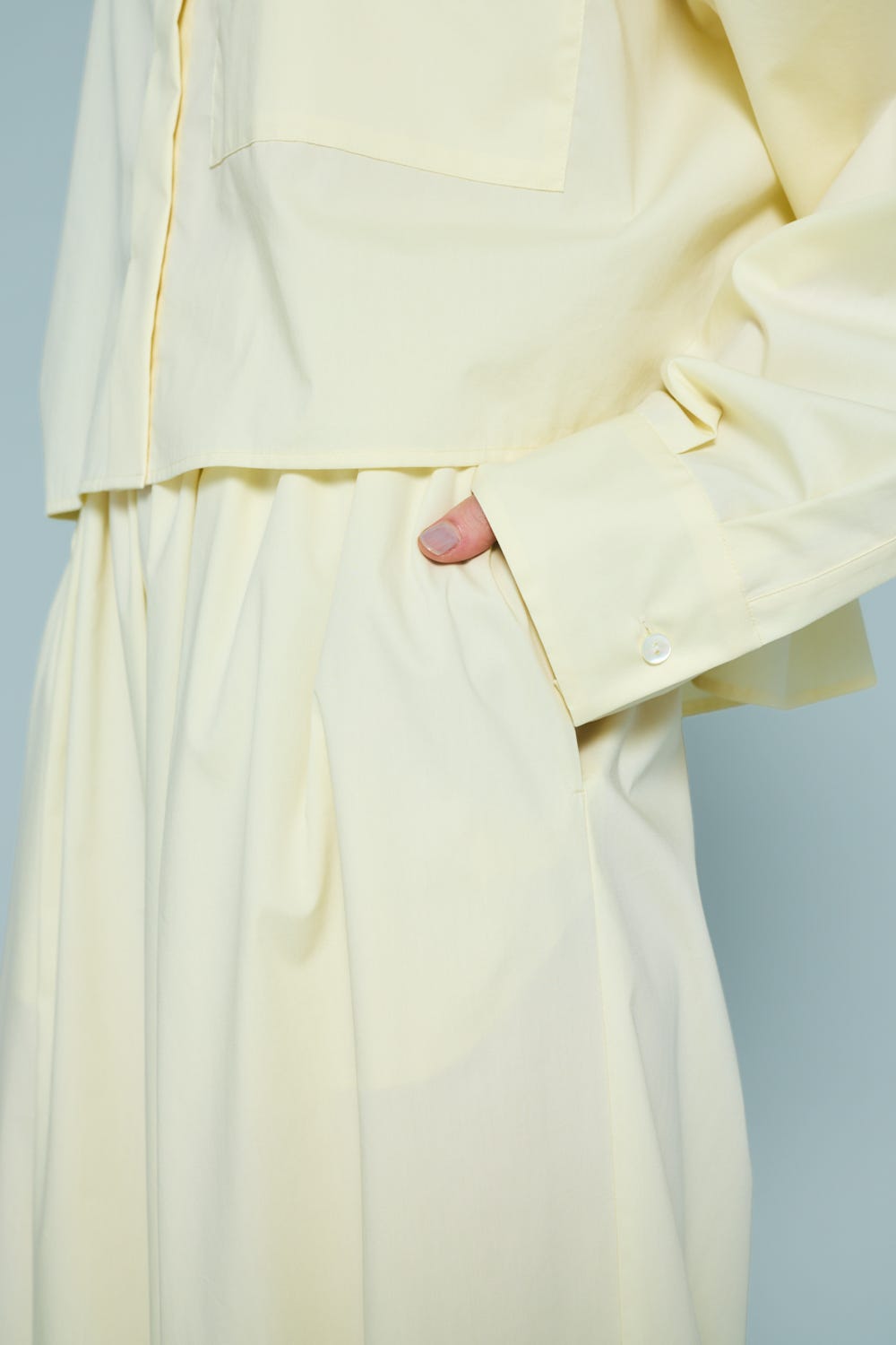 TUCK-HEM WIDE-COCOON PANTS ECRU 36