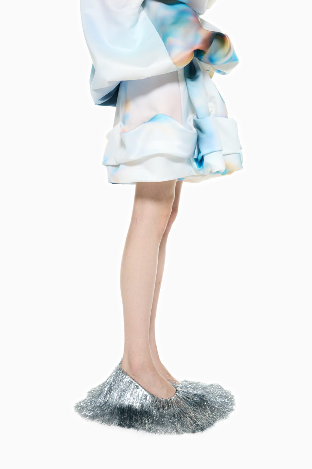 ROLL-UP DRAPE SHORT-PANTS M/WHT 36