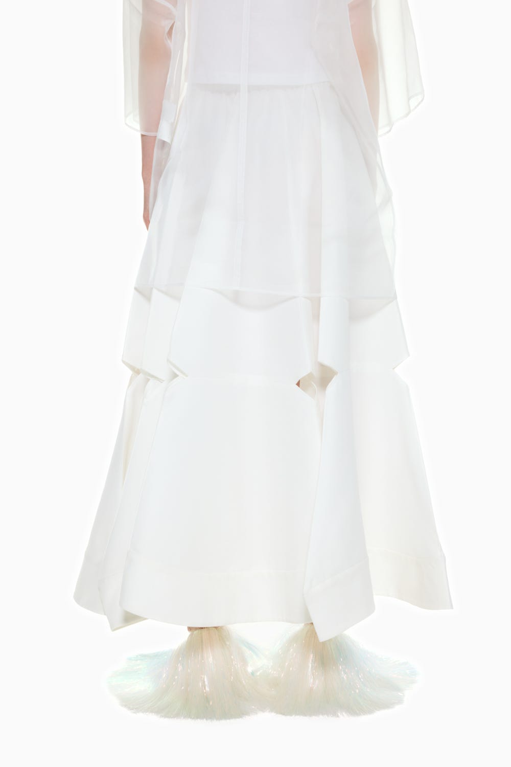 SLIT FLARE-SKIRT WHT 36