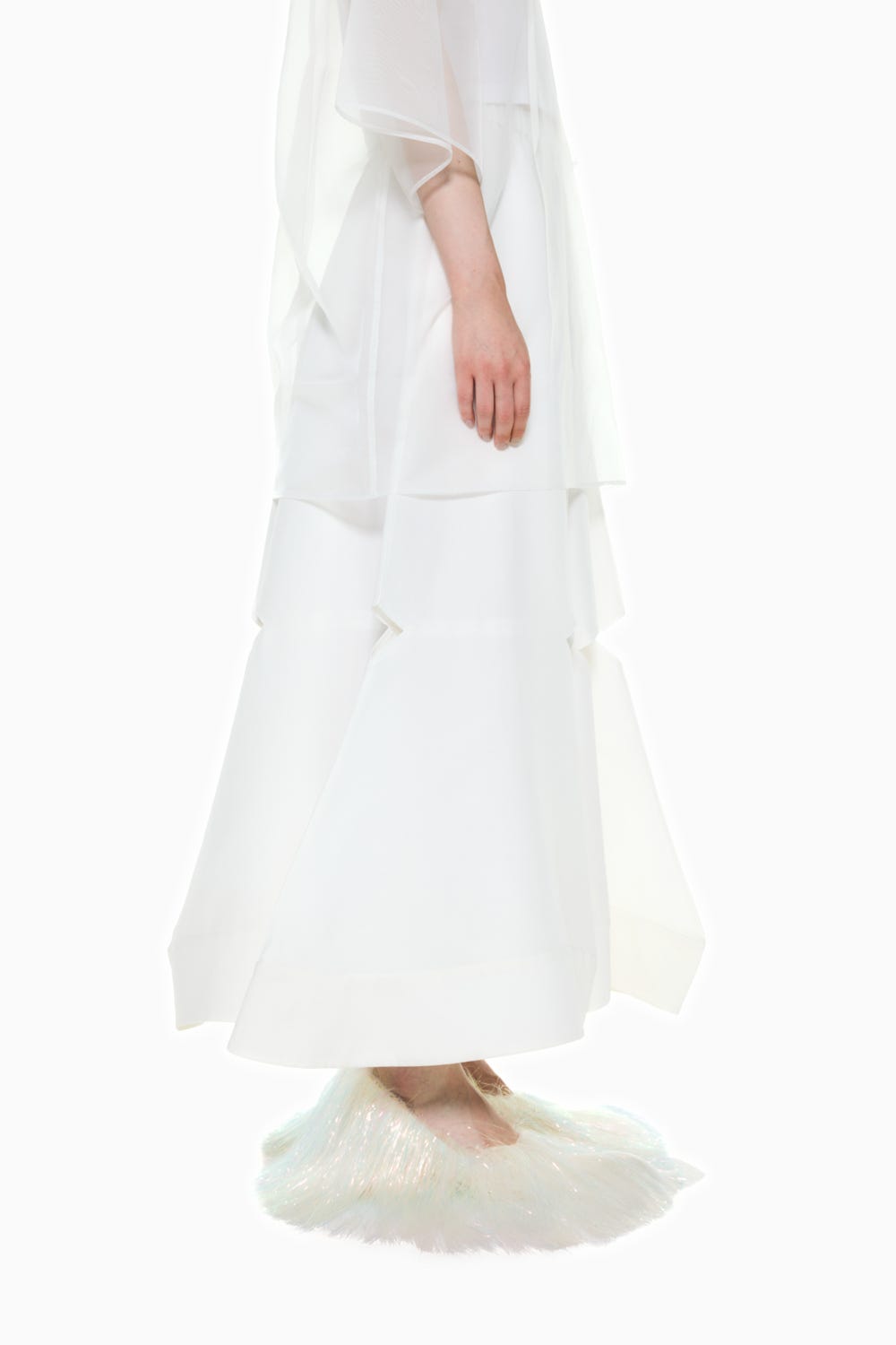 SLIT FLARE-SKIRT WHT 36