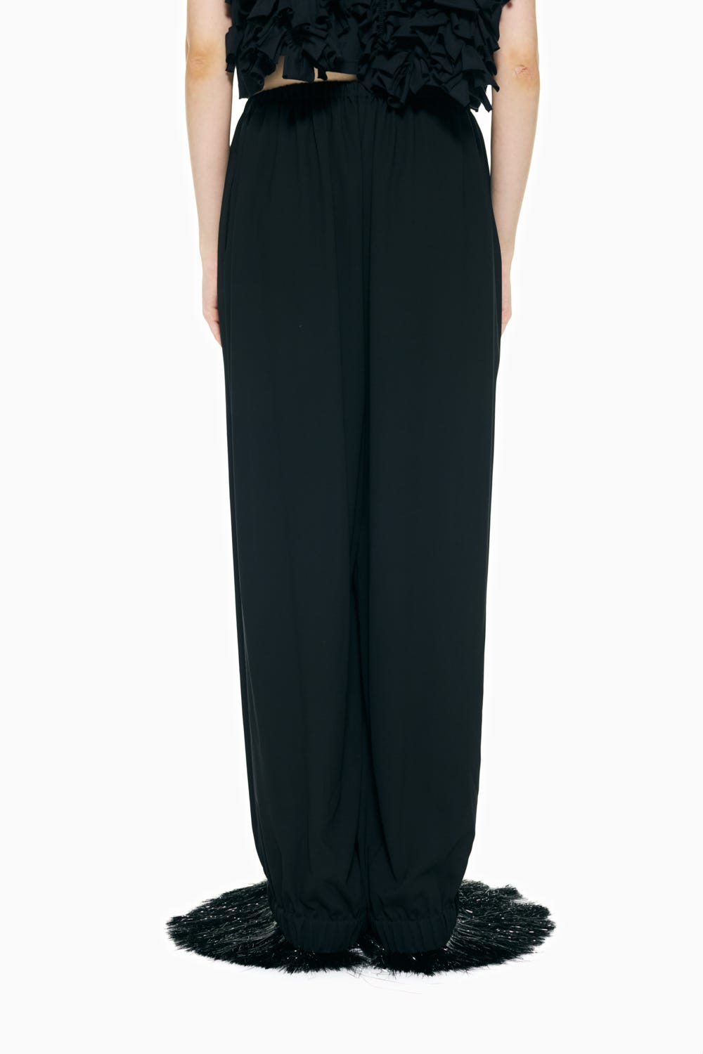 RELAX ELASTIC-HEM PANTS BLK 36