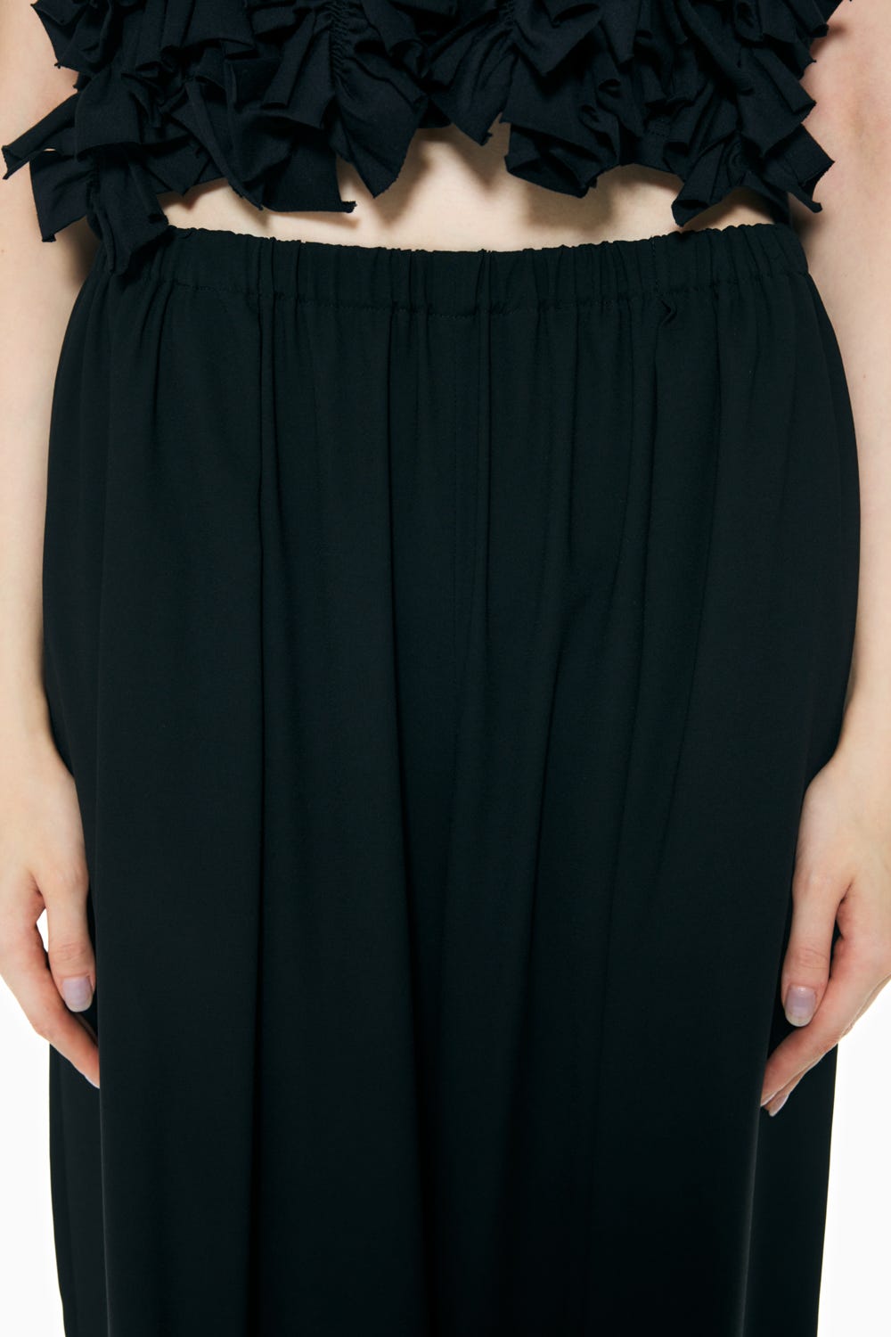 RELAX ELASTIC-HEM PANTS BLK 36