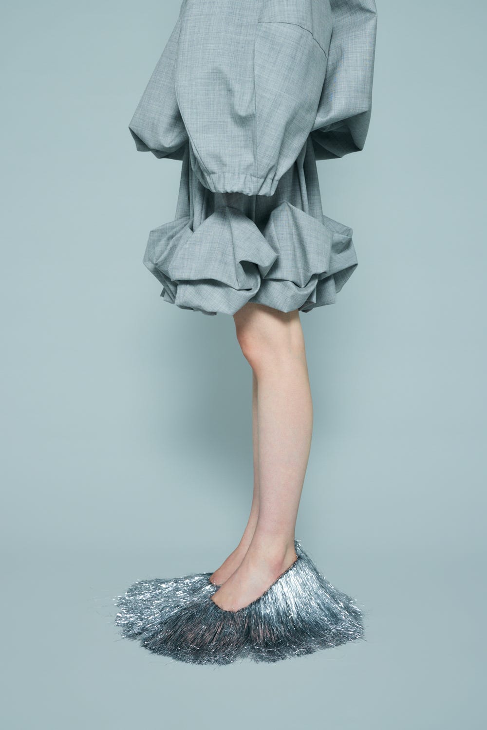 ROLL-UP DRAPE SHORT-PANTS T.GRY 38